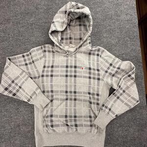 Champion Reverse Weave Plaid Hoodie Sweatshirt Small #275